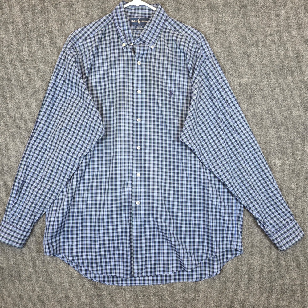 Ralph Lauren Shirt Mens L Multicolor Plaid Blake Long Sleeve Button Down Cotton